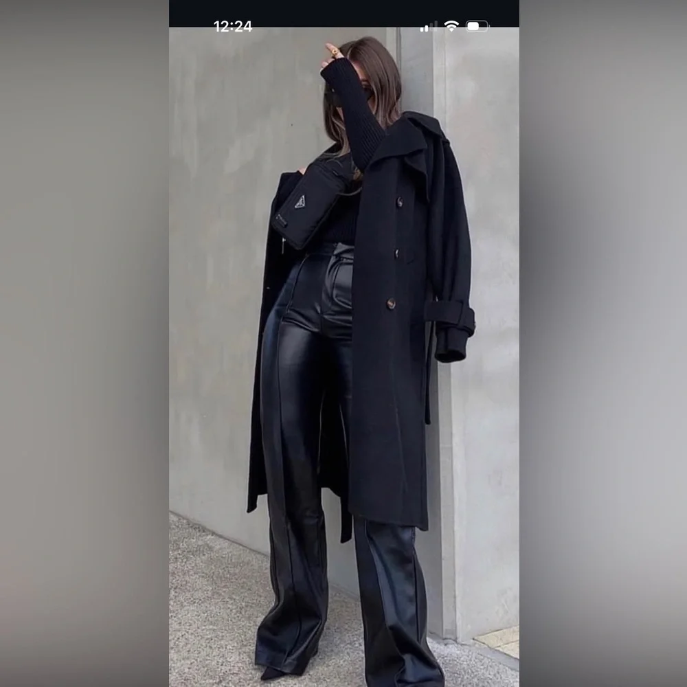 Because of Alice. Black Leather Jacket and Pants Set - Picture 3 of 9